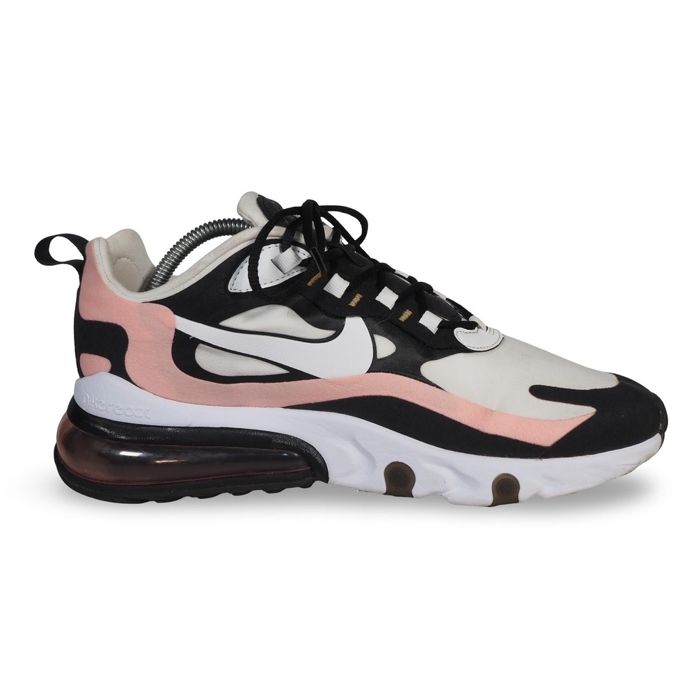 Nike Air Max 270 React Women's 11 Running Shoes Black White Coral AT6174-005 - Picture 8 of 12